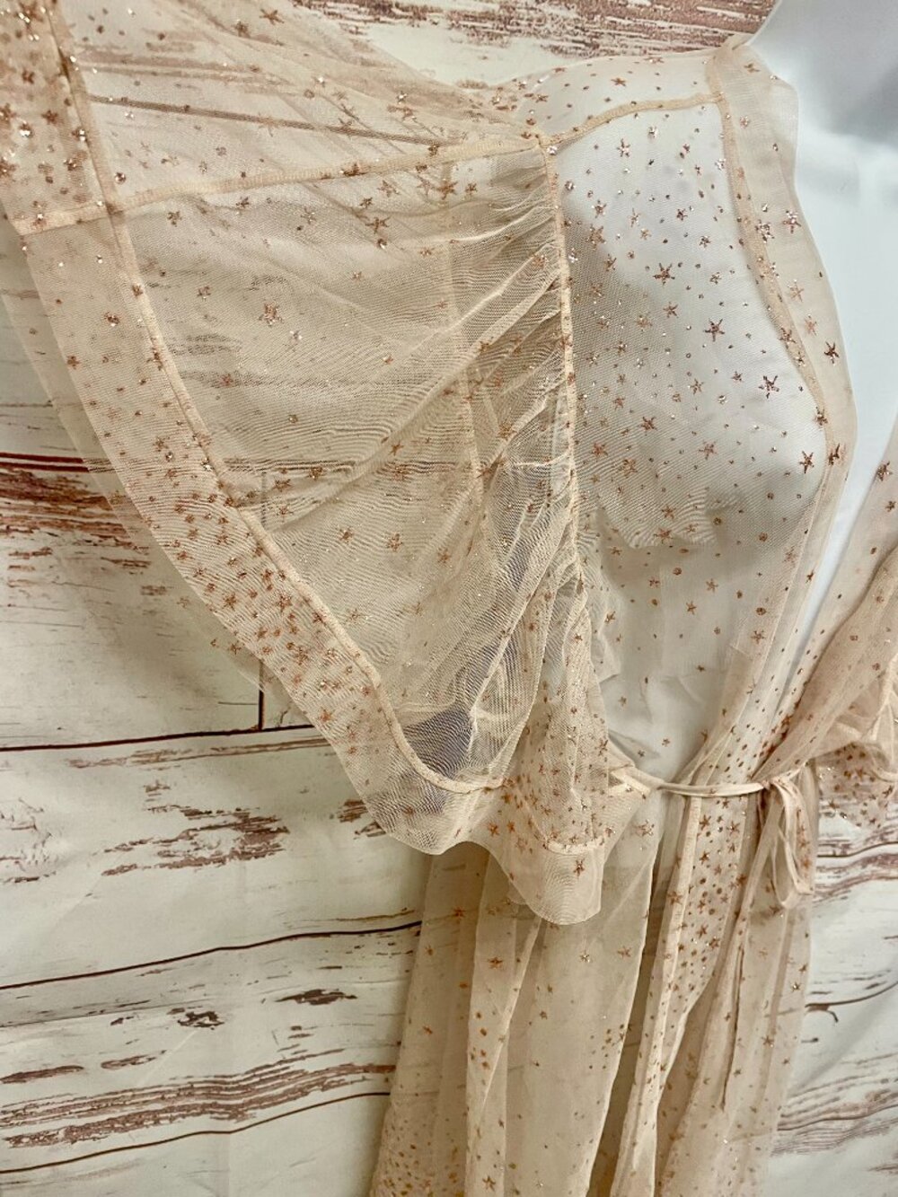 Victoria's Secret Dream Angels Mesh Star Glitter Kimono Robe - Picture 4 of 12